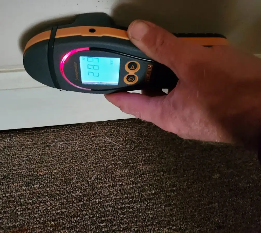 Moisture detection at baseboard during Sewage Cleanup & Sanitation in Kenosha